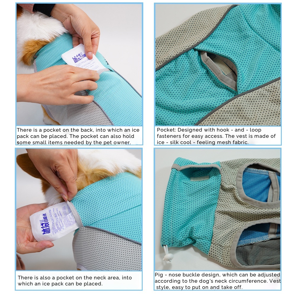 Summer Pet Clothes Small Medium & Large Dog T-Shirt Dog Apparel Breathable Dog Tank Top Summer Dog Vest Pet Ice Silk Cooling Vest 