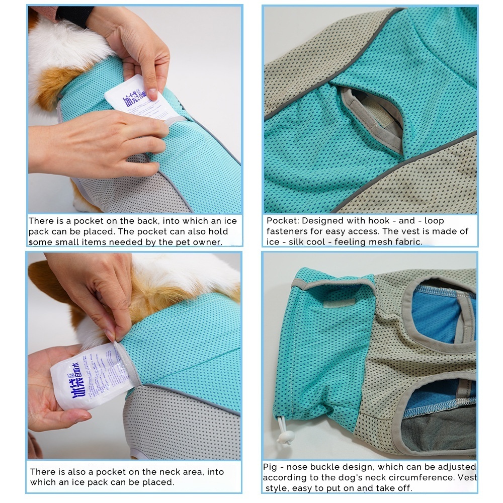 Summer Pet Clothes Small Medium & Large Dog T-Shirt Dog Apparel Breathable Dog Tank Top Summer Dog Vest Pet Ice Silk Cooling Vest
