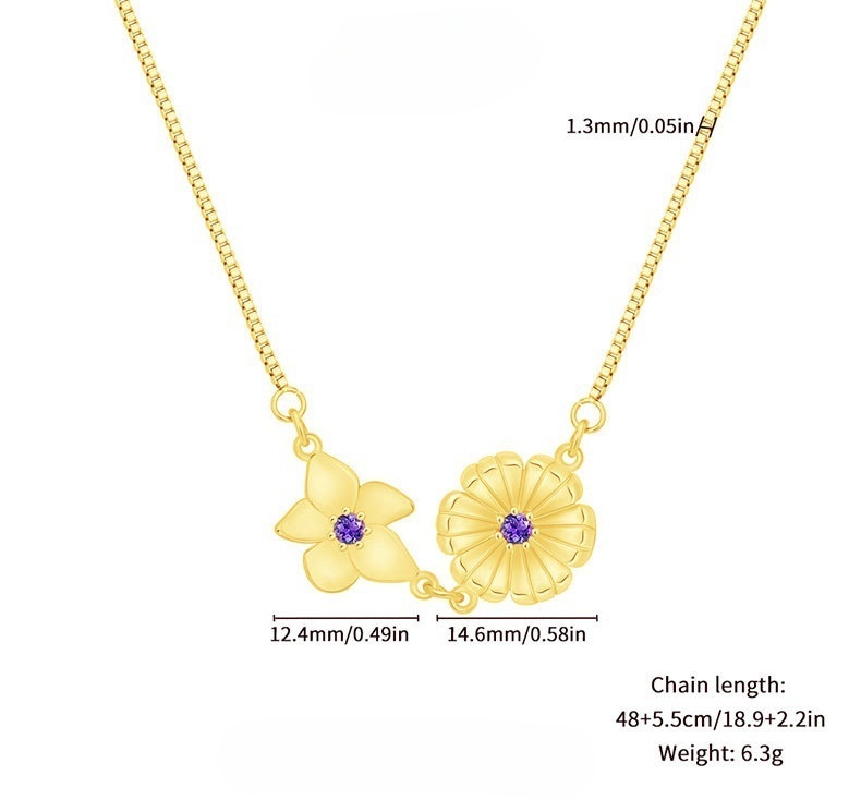 Personalized Birth Flower Necklace for Mother Grandma Jewelry Gift