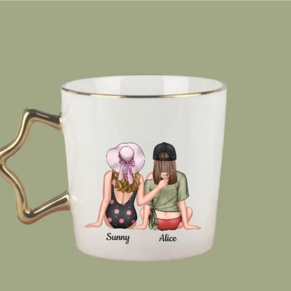Personalized Best Friend Caption "Best Friend Forever" Coffee Cup Ceramic Mug Birthday Anniversary Gift for Her Best Friend