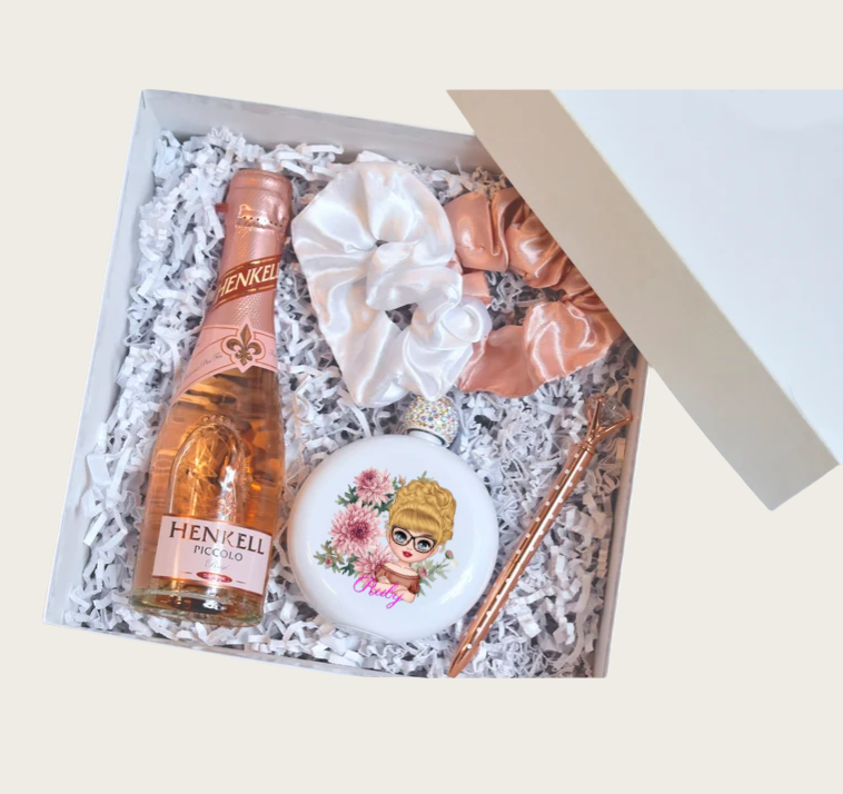Personalized Birth Flower Glitter Round 5oz Portable Flask with Rhinestone Lid and Name Birthday Bridesmaid Party Gift for Her
