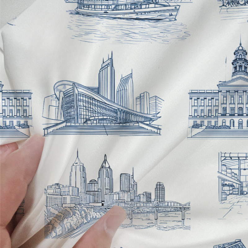 Nashville Toile 100% Cotton Duvet Cover Set  King Twin Comforter Queen Bedding for Guest Room Toile de Jouy with Hidden Zipper Closure 3Pcs