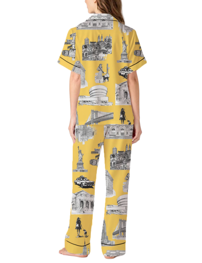  New York Toile Silky Satin Pajama Pants Set For Women