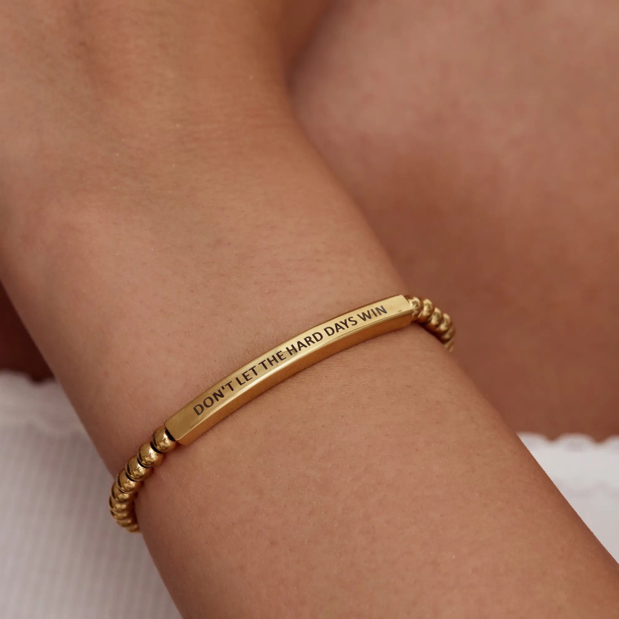 DON'T LET THE HARD DAYS WIN Beaded Bracelet