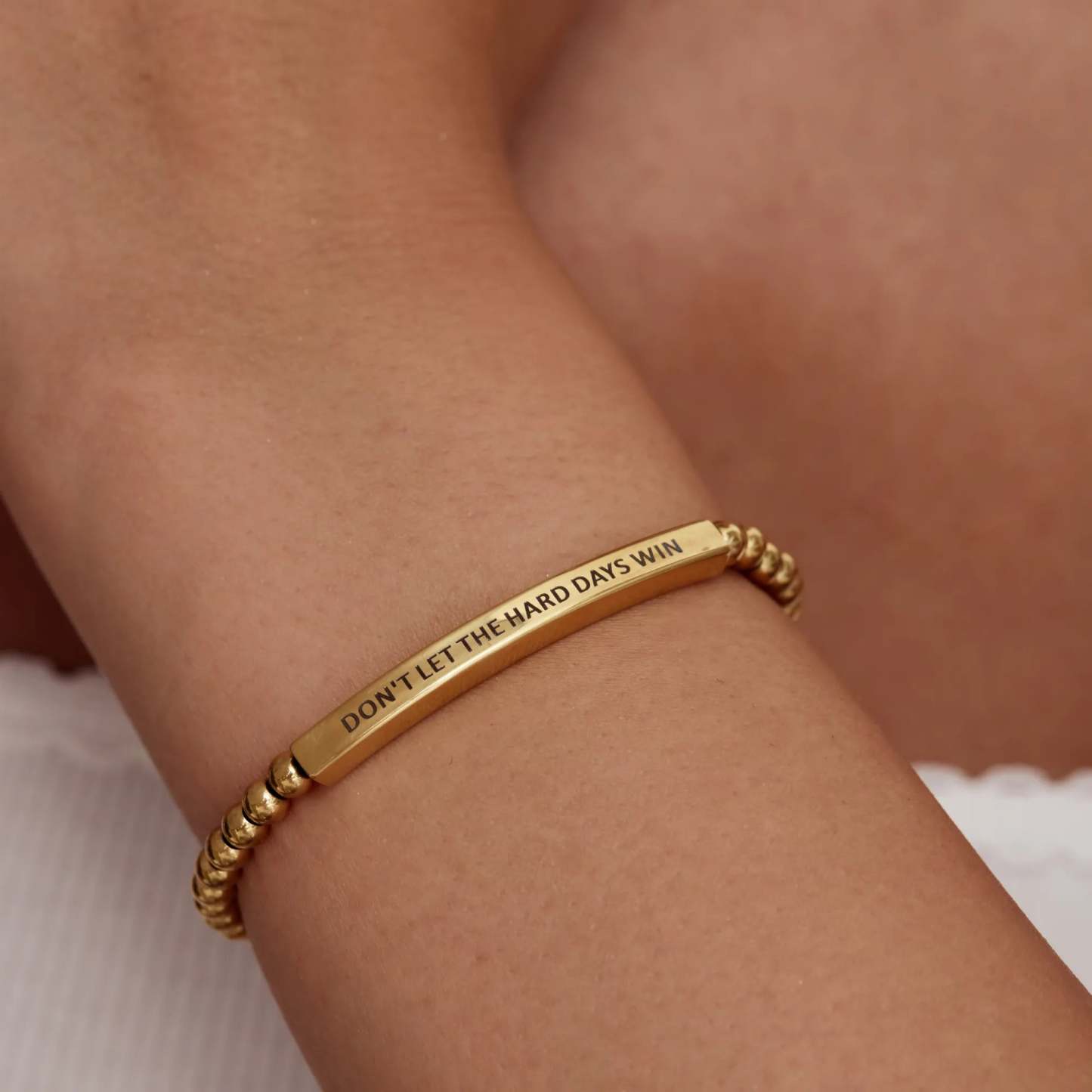 DON'T LET THE HARD DAYS WIN Beaded Bracelet