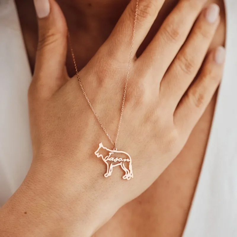 Custom Name Dog Necklace Gift for Dog Mom Pet Lover