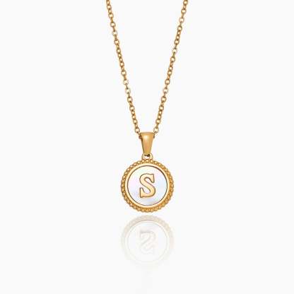 Mother Of Pearl Initial Pendant Necklace