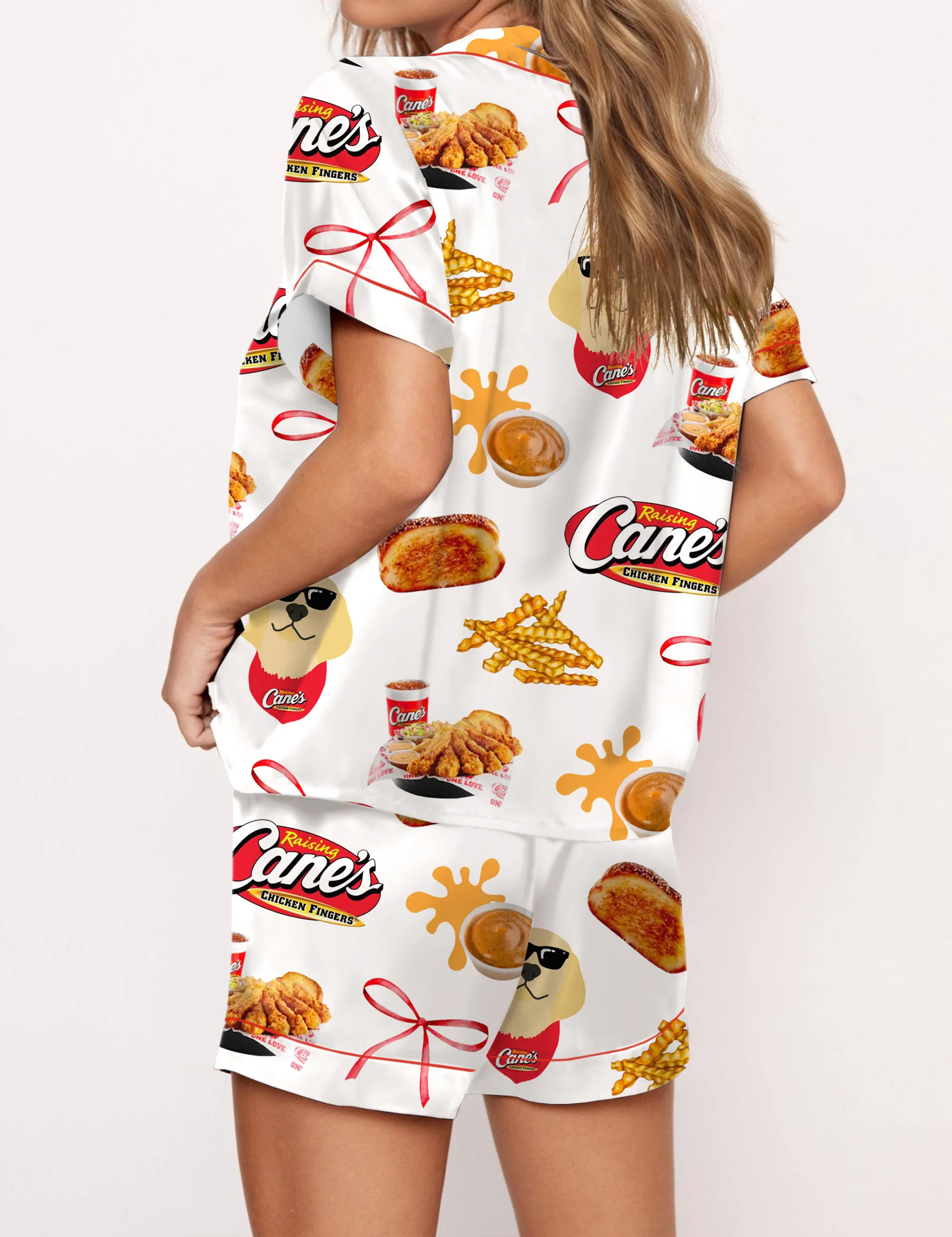 Raising Chicken Silky Satin Pajama Set For Women