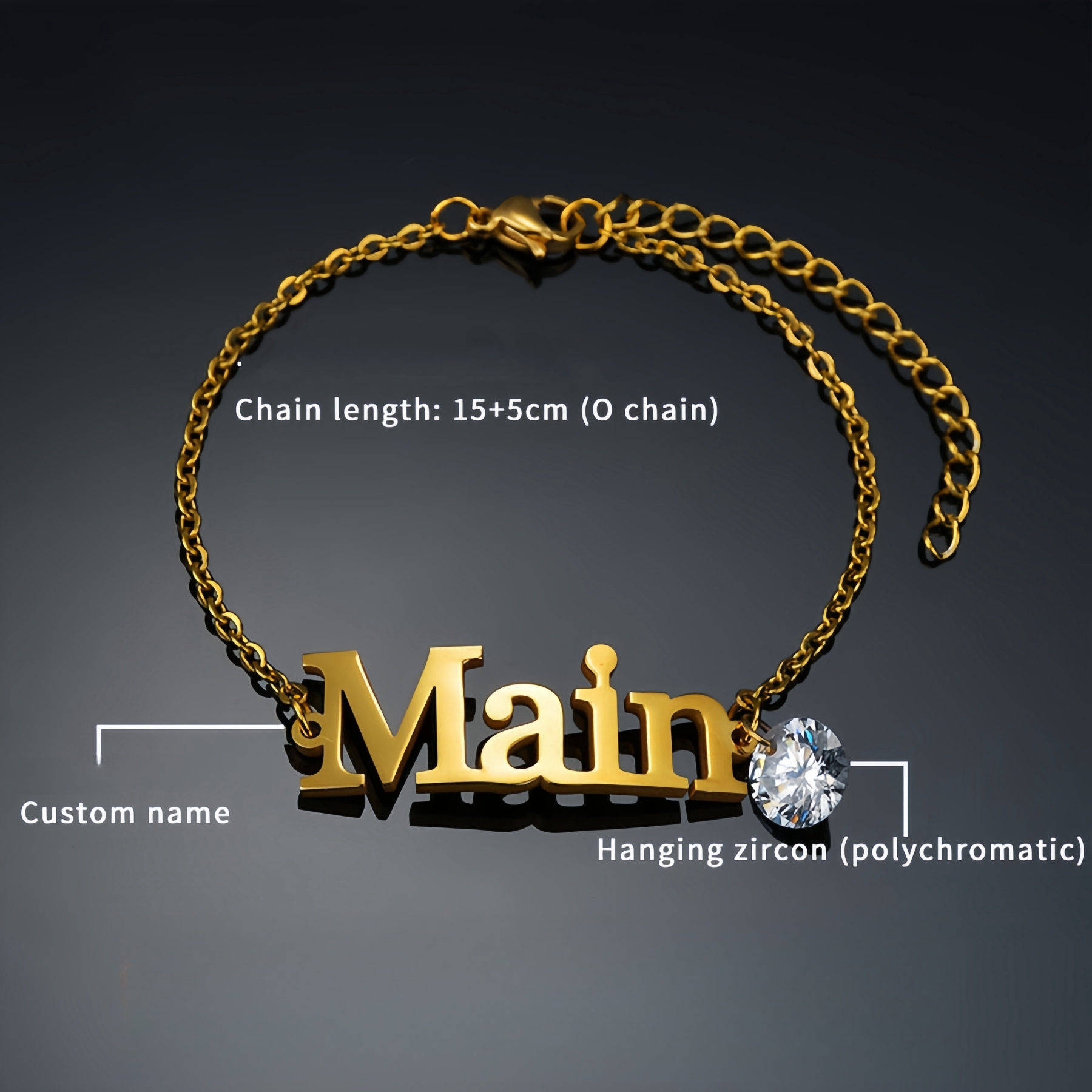 Custom Minimalism Name Bracelet with Birthstone