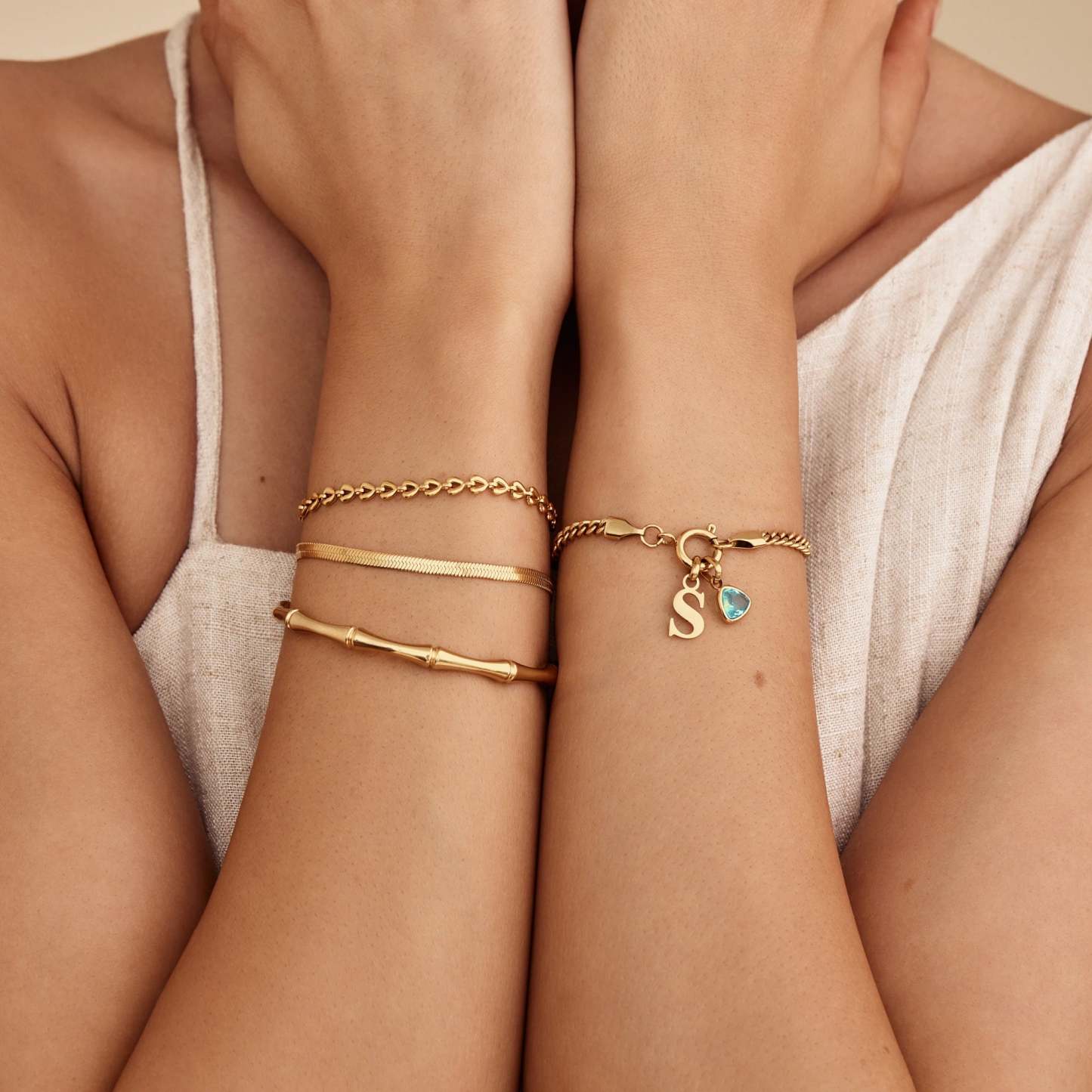 Bamboo Gold Cuff Bracelet