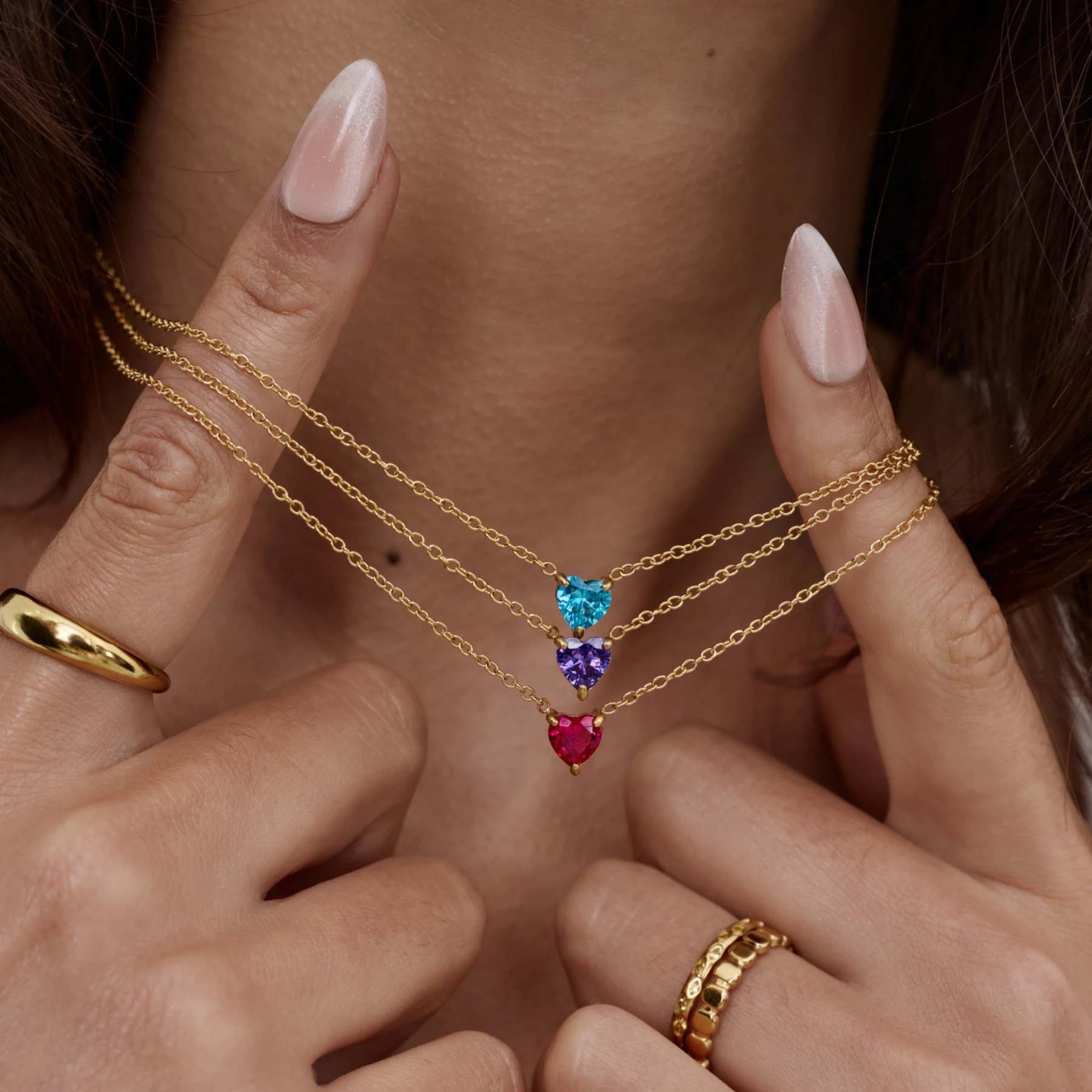 Heart Birthstone Necklace