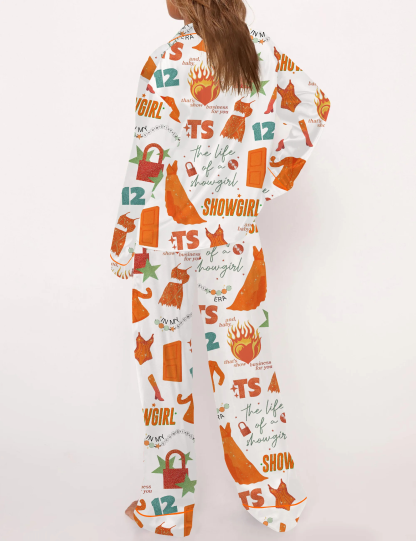 Life Of A Showgirl Silky Satin Pajama Set For Women