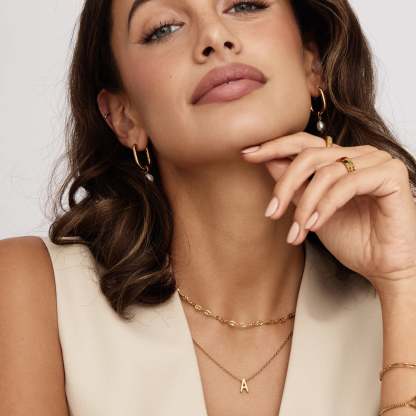 Dainty Initial Charm Necklace