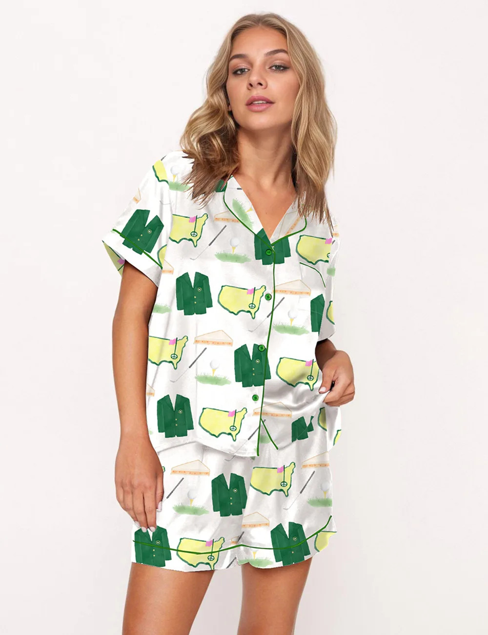 Coat And Sport Graphic Pajama Set