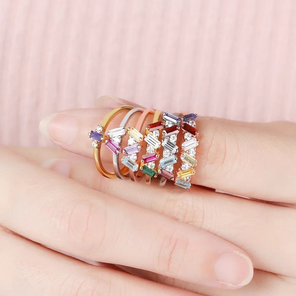 Personalized 1-6 Birthstone Interlaced Ring