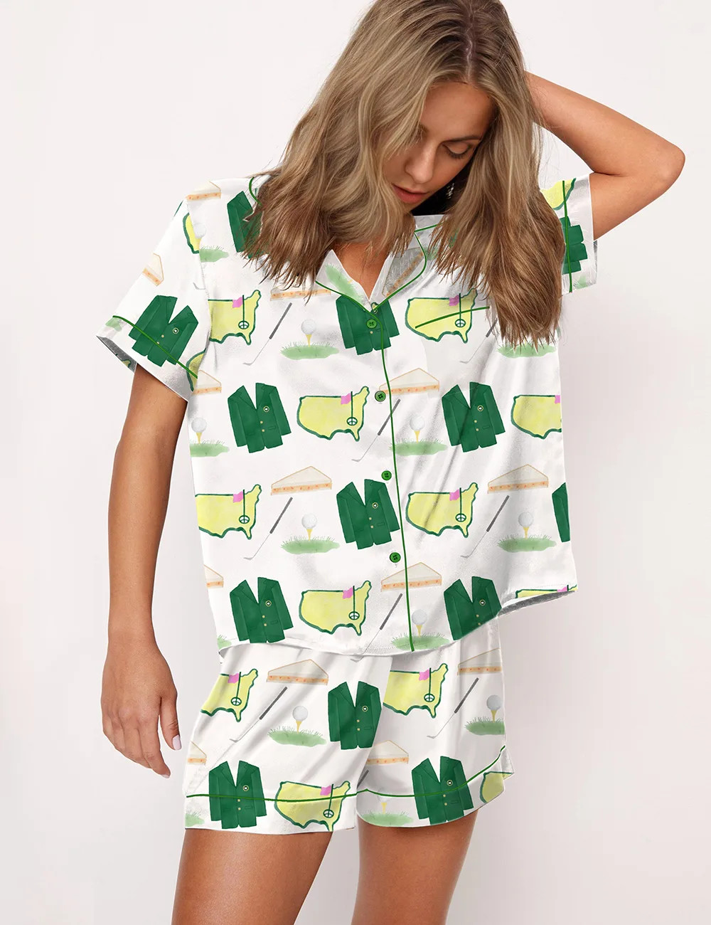 Coat And Sport Graphic Pajama Set