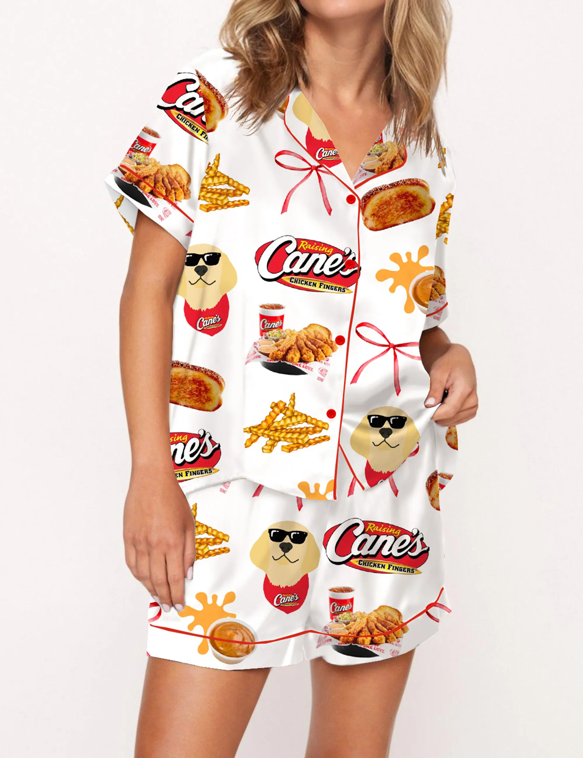 Raising Chicken Silky Satin Pajama Set For Women