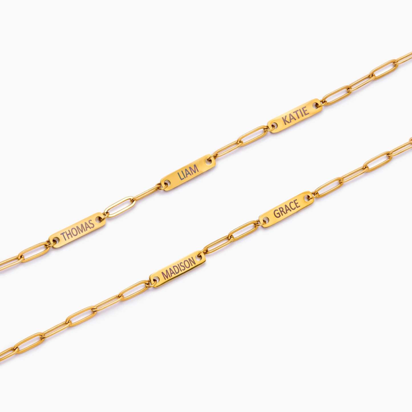 Paperclip Multi-Name Bracelet
