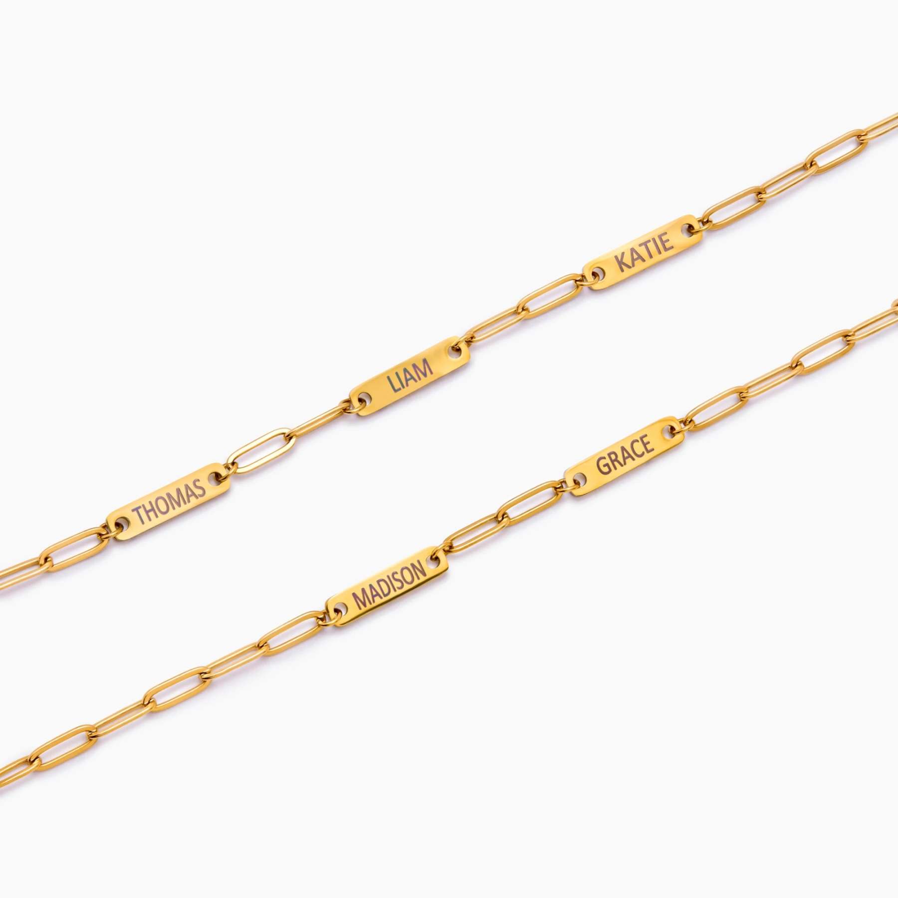 Paperclip Multi-Name Bracelet