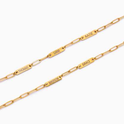 Paperclip Multi-Name Bracelet
