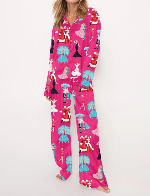 Christmas Satin Pajama Set For Women