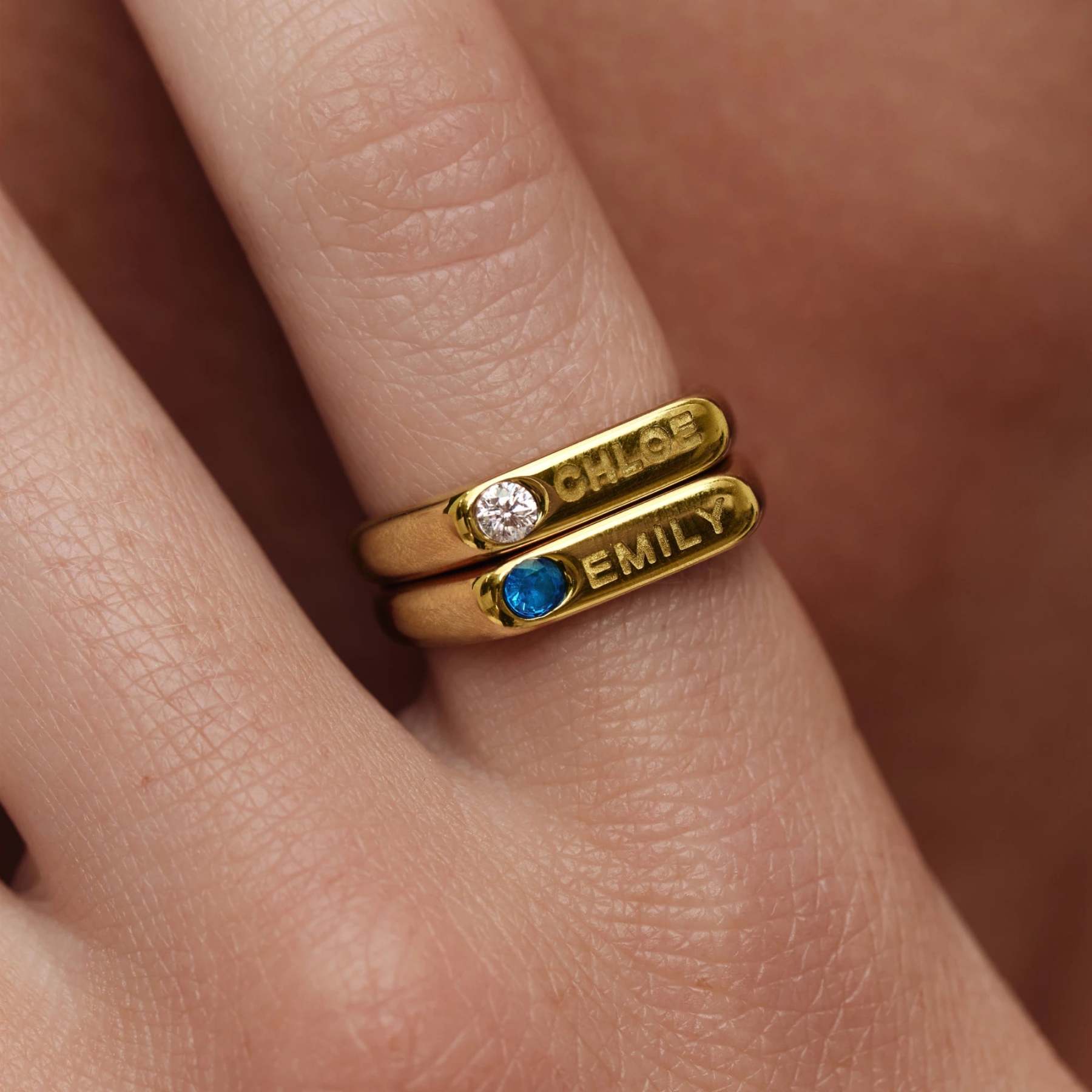 Birthstone Name Ring