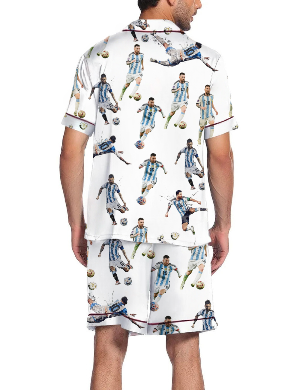 Lionel Messi Footbal Silky Satin Pajama Short Set For Man