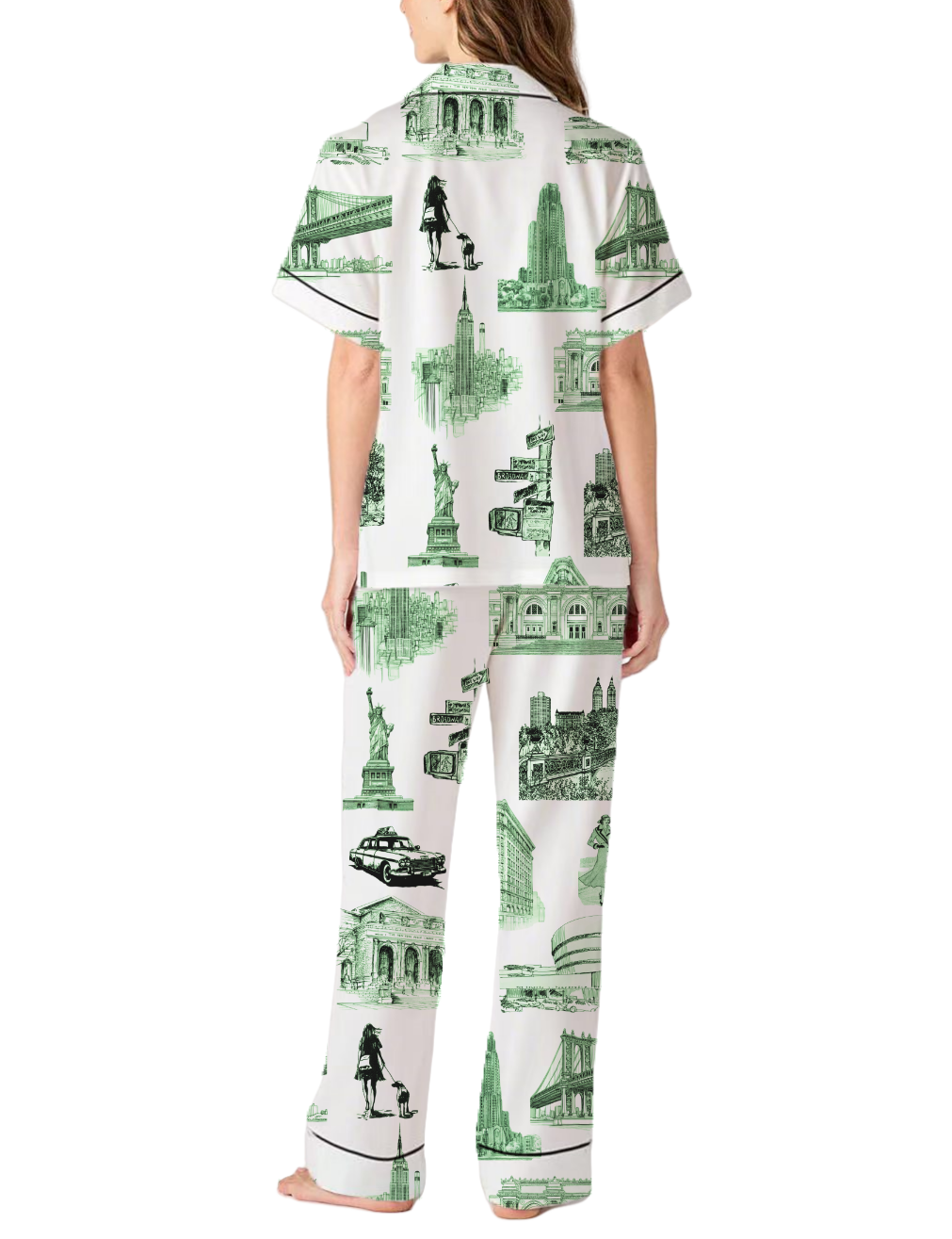  New York Toile Silky Satin Pajama Pants Set For Women