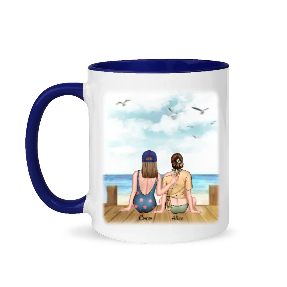 Personalized Best Friend Caption " The quiet one The loud one " Coffee Cup Ceramic Mug Birthday Anniversary Gift for Her Best Friend