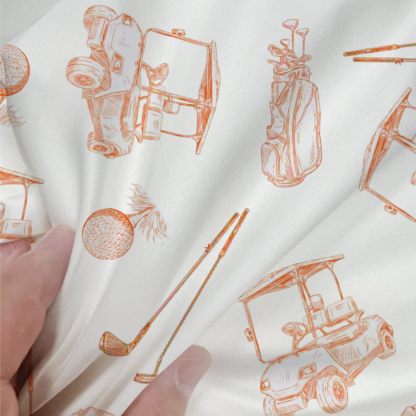 Golf Sport Toile 100% Cotton Duvet Cover Set  King Twin Comforter Queen Bedding for Guest Room with Hidden Zipper Closure 3Pcs