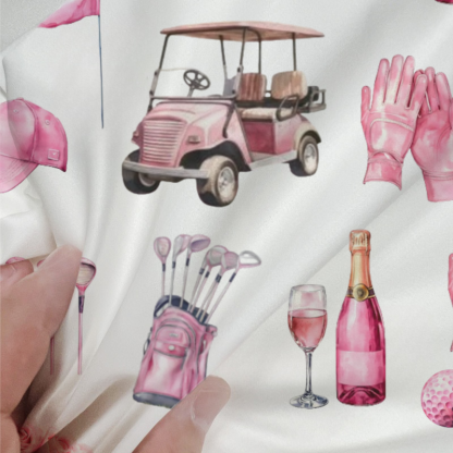 Pink Golf Sport 100% Cotton Duvet Cover Set  King Twin Comforter Queen Bedding for Guest Room with Hidden Zipper Closure 3Pcs