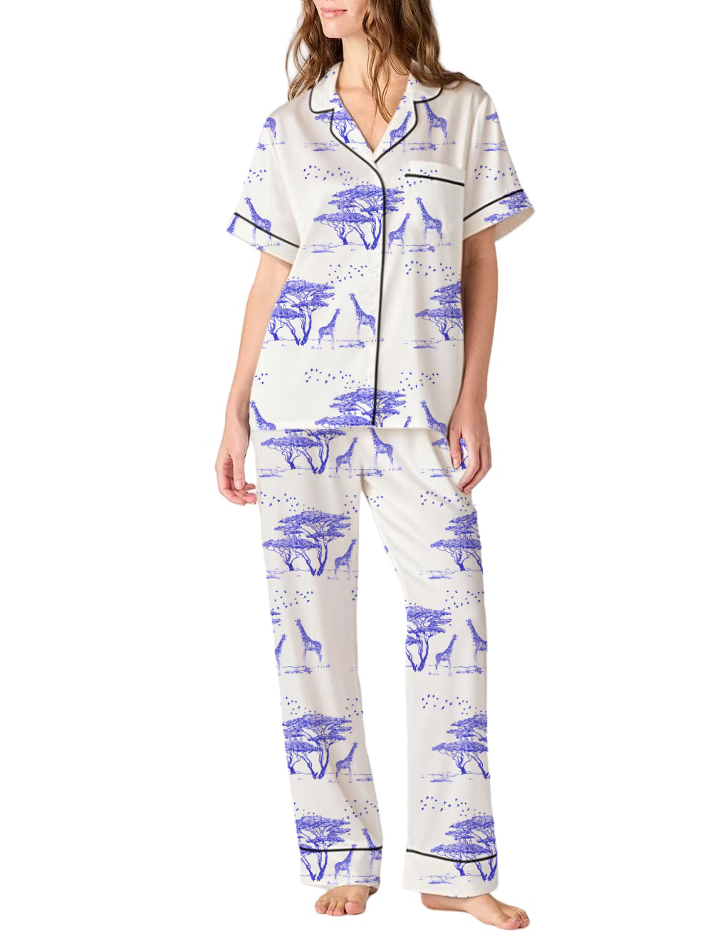 Satin Pajama Pants Set For Women