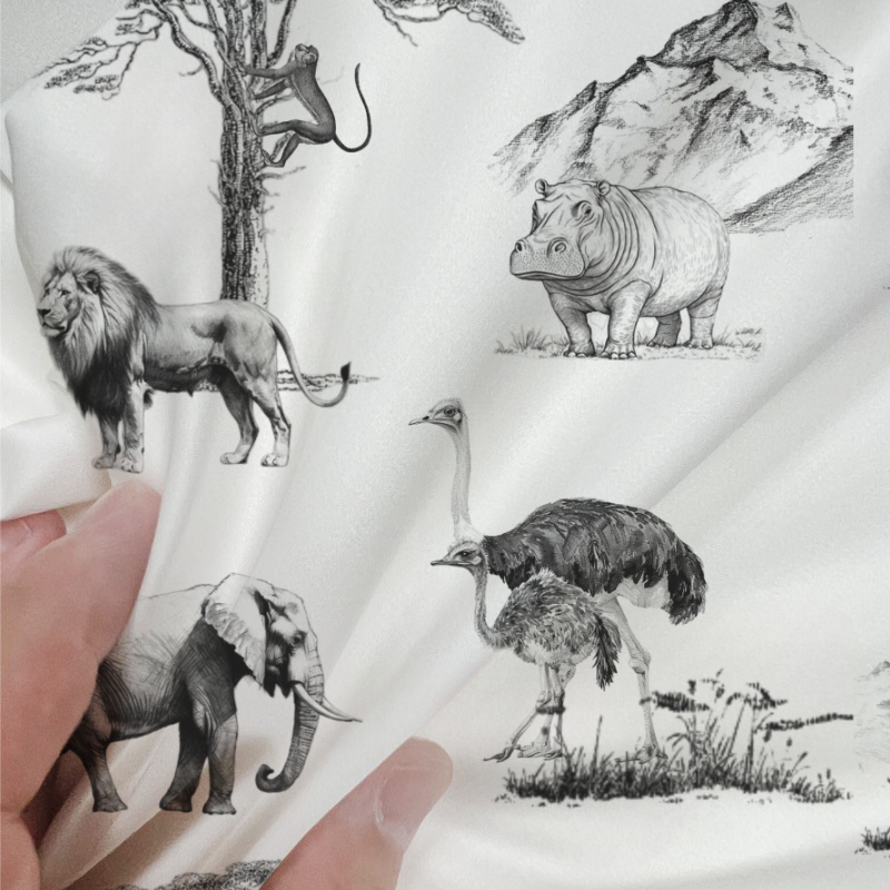 American Safari Toile 100% Cotton Duvet Cover Set  King Twin Comforter Queen Bedding for Guest Room with Hidden Zipper Closure 3Pcs