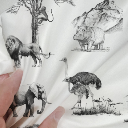 American Safari Toile 100% Cotton Duvet Cover Set  King Twin Comforter Queen Bedding for Guest Room with Hidden Zipper Closure 3Pcs