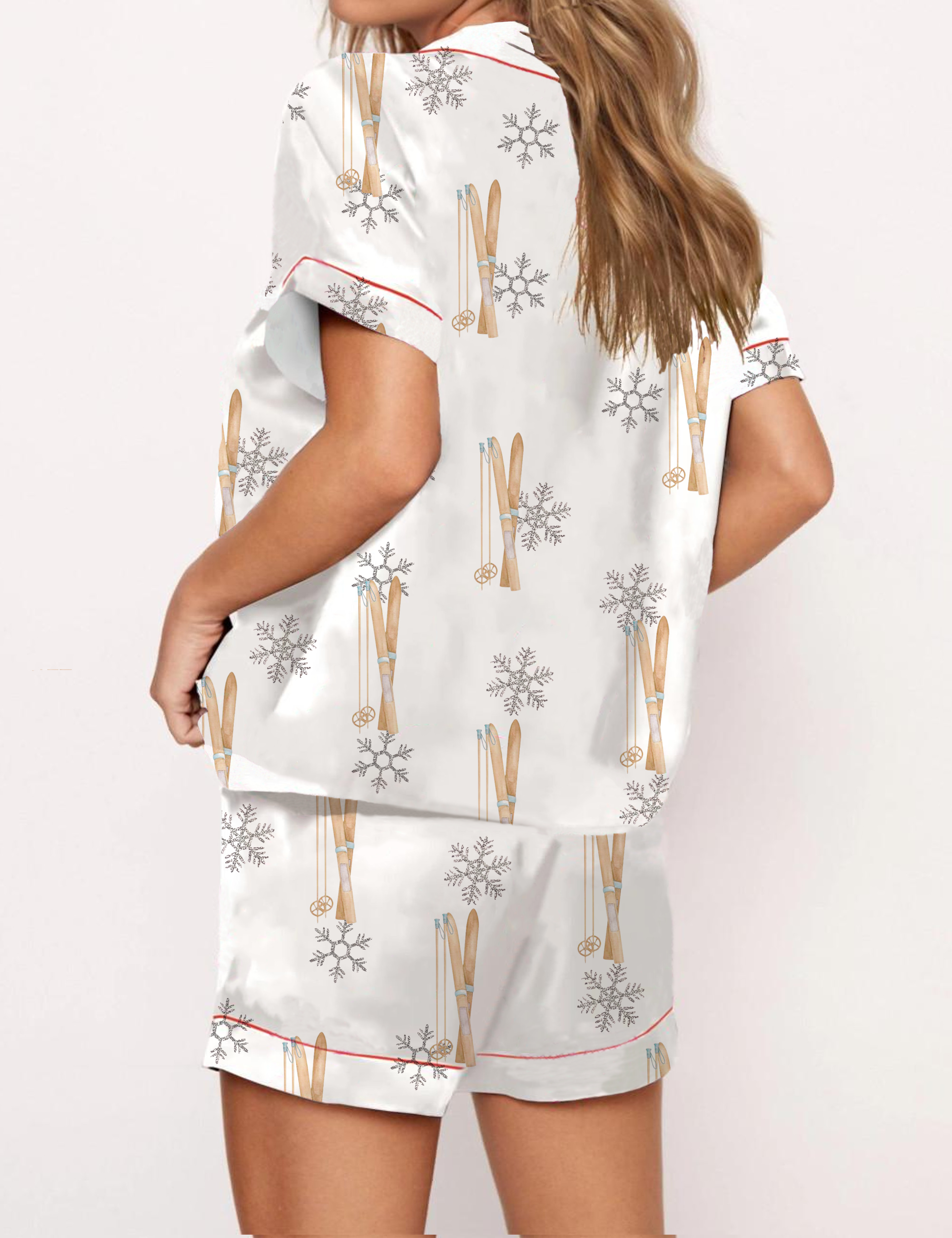 Apres Ski Silky Satin Pajama Short Set For Women