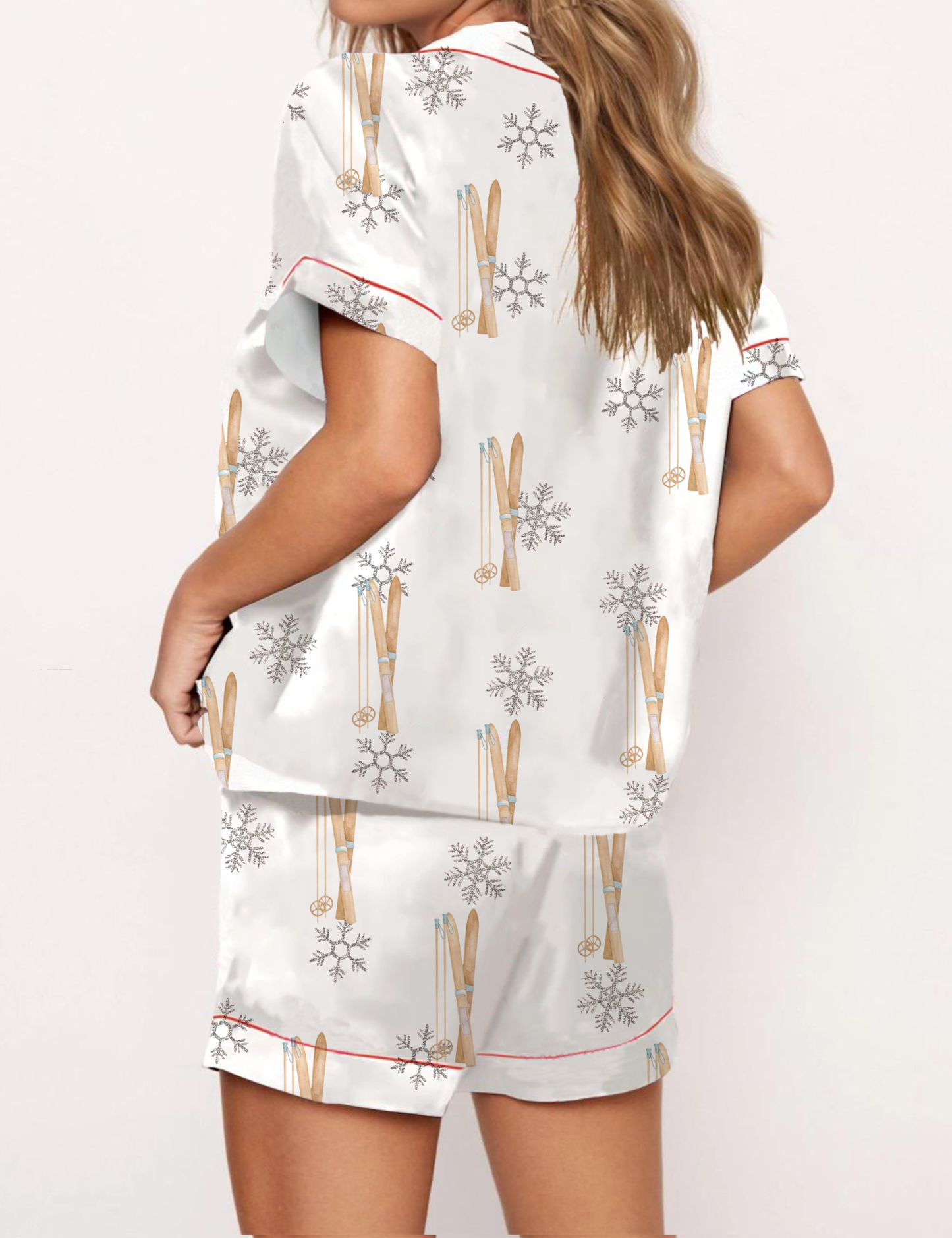 Apres Ski Silky Satin Pajama Short Set For Women