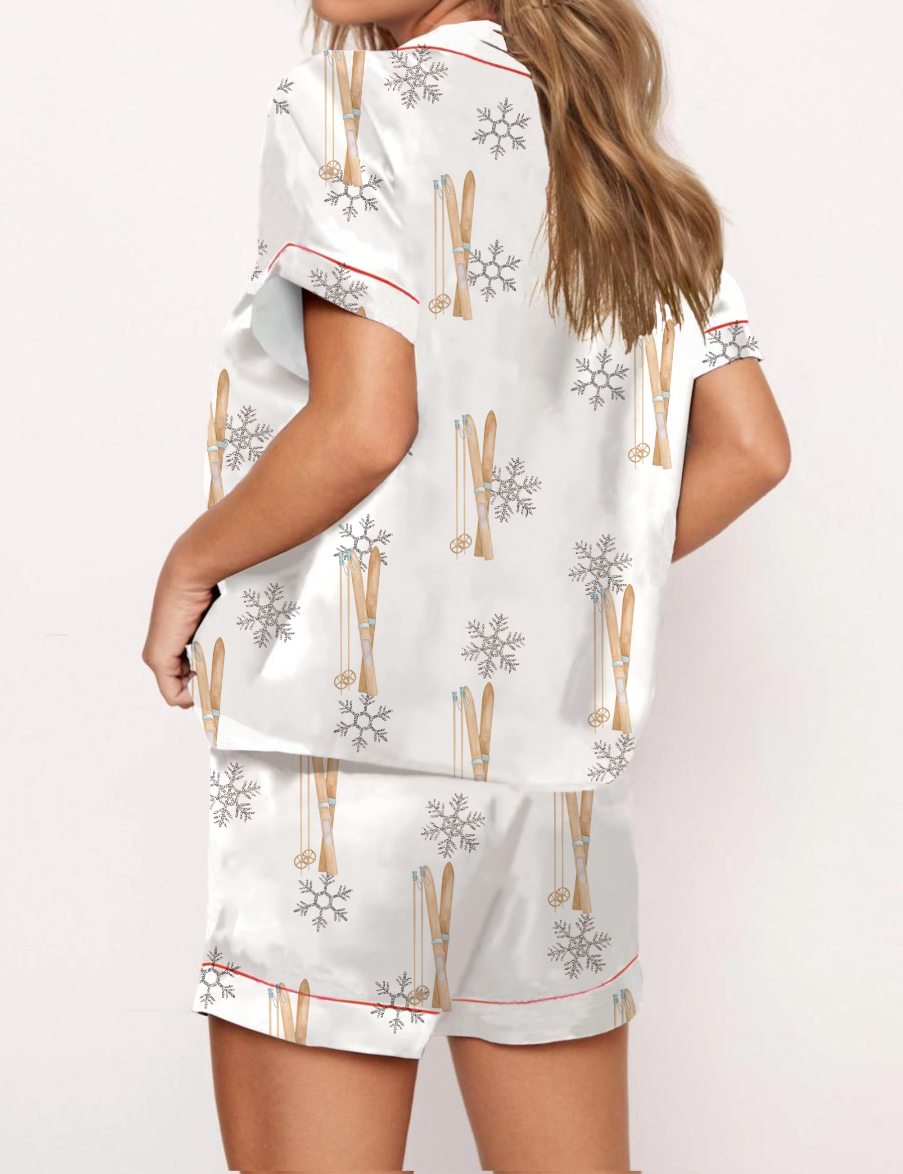 Apres Ski Silky Satin Pajama Short Set For Women