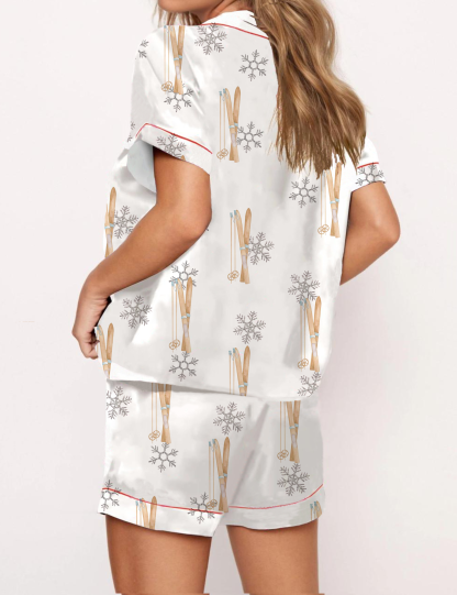Apres Ski Silky Satin Pajama Short Set For Women