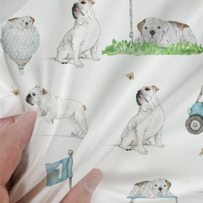 French Bulldogs Golf Toile 100% Cotton Duvet Cover Set  King Twin Comforter Queen Bedding for Guest Room with Hidden Zipper Closure 3Pcs