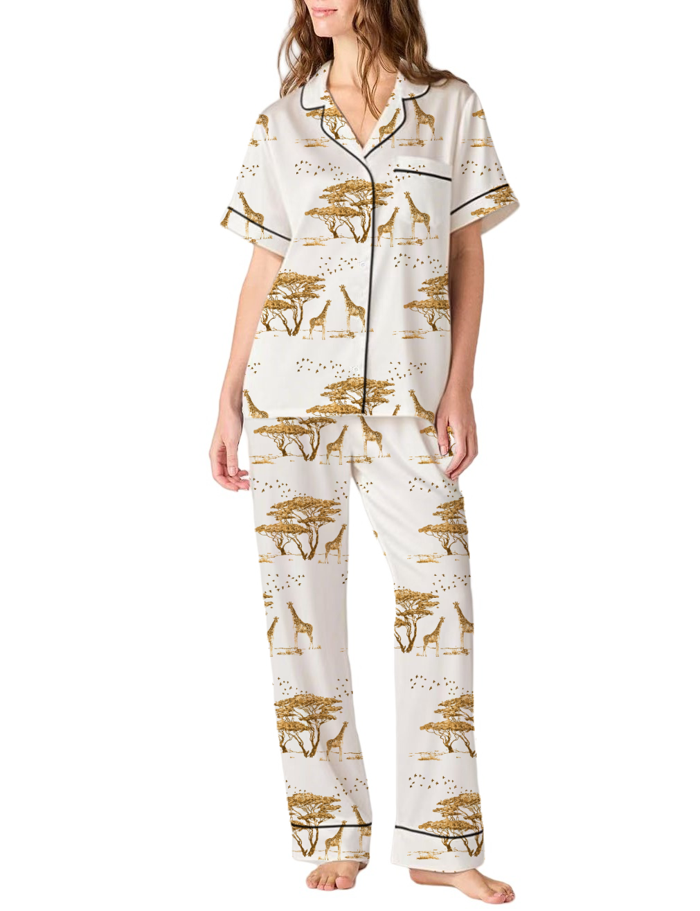 Satin Pajama Pants Set For Women