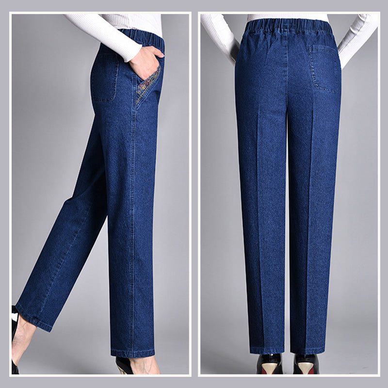 🌸DΓΥΝΑΙΚΕΊΟ ΤΖΙΝ ΜΕ ΠΛΑΪΝΈΣ ΤΣΈΠΕΣ ΚΑΙ ΕΛΑΣΤΙΚΉ ΜΈΣΗ