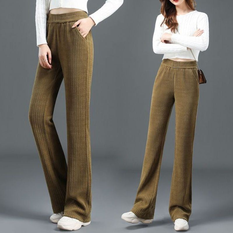 【🔥Ζεστό και άνετο】👖Χειμερινό ψηλόμεσο παντελόνι με ίσιο πόδι