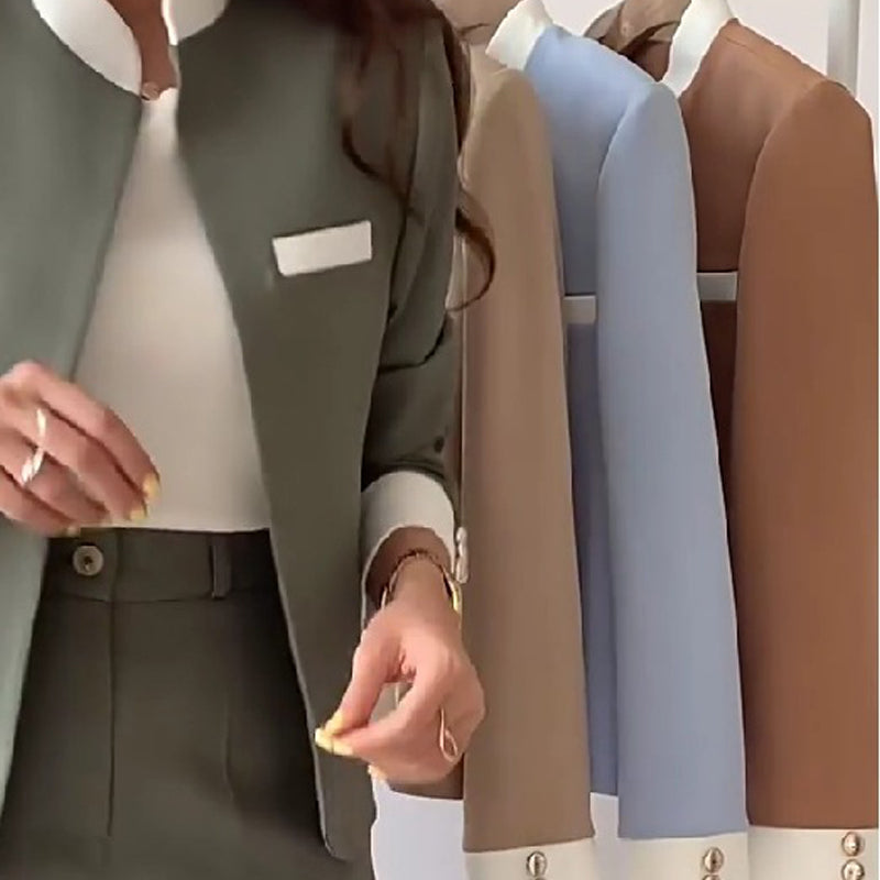 💝Γυναικείο κομψό κοστούμι με όρθιο κολάρο