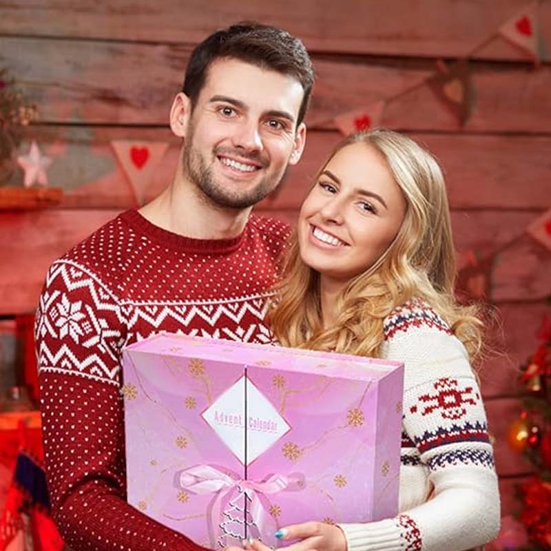 24ήμερο κουτί δώρου με αντίστροφη μέτρηση Χριστουγέννων με ημερολόγιο Advent