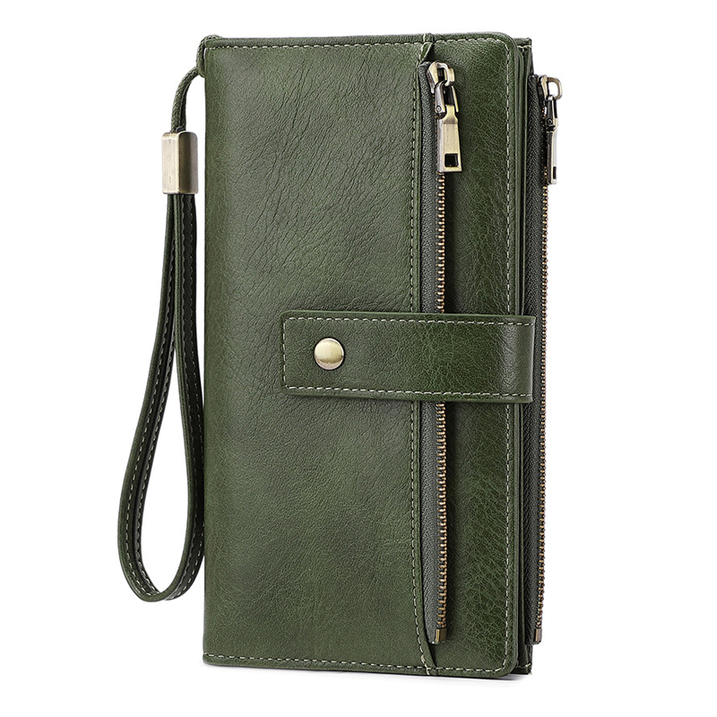 👛Γυναικείο πορτοφόλι RFID με τριπλό κλείσιμο σε ρετρό στυλ