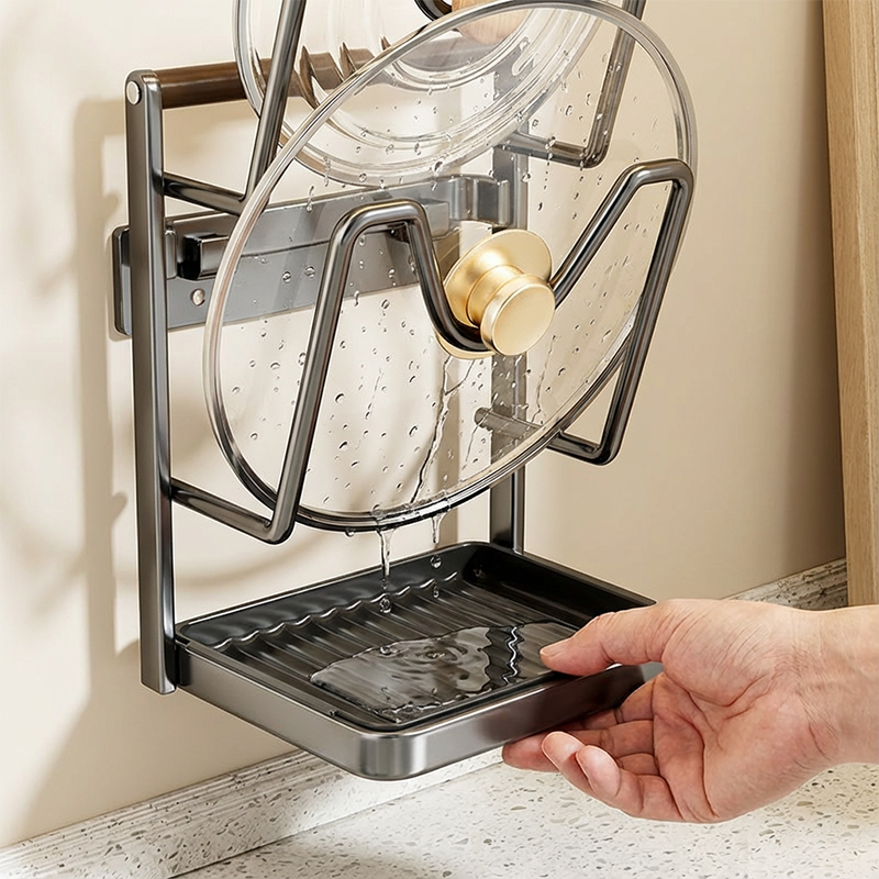 Καπάκι κουζίνας για κατσαρόλα και βάση οργάνωσης σανίδας κοπής