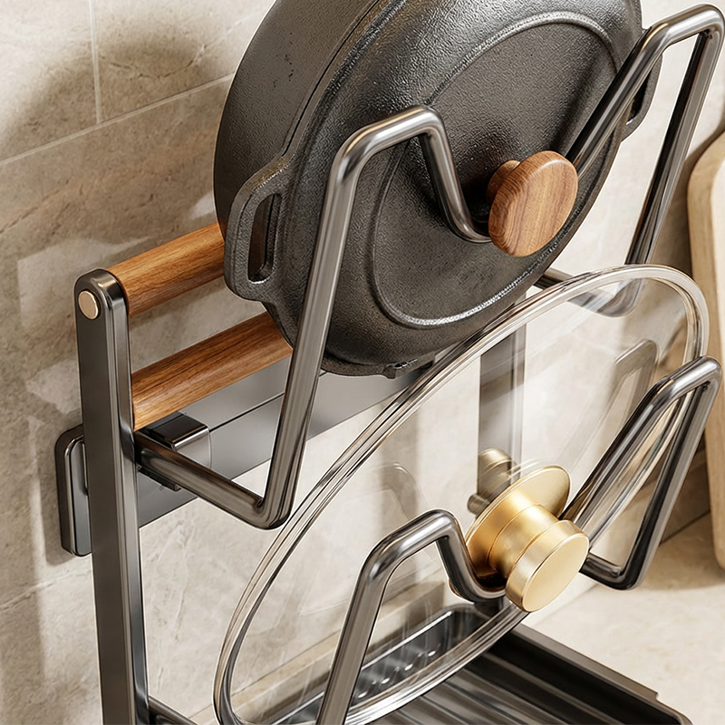 Καπάκι κουζίνας για κατσαρόλα και βάση οργάνωσης σανίδας κοπής