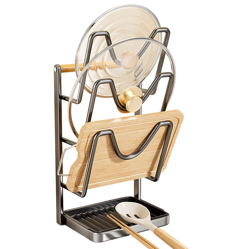 Καπάκι κουζίνας για κατσαρόλα και βάση οργάνωσης σανίδας κοπής