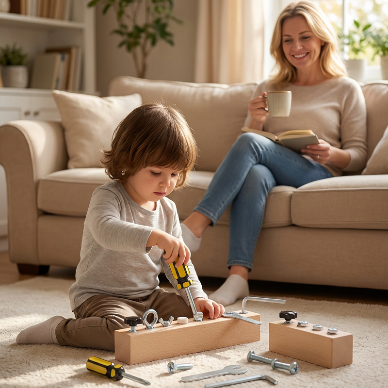 Ξύλινο παιχνίδι Montessori με κατσαβίδι