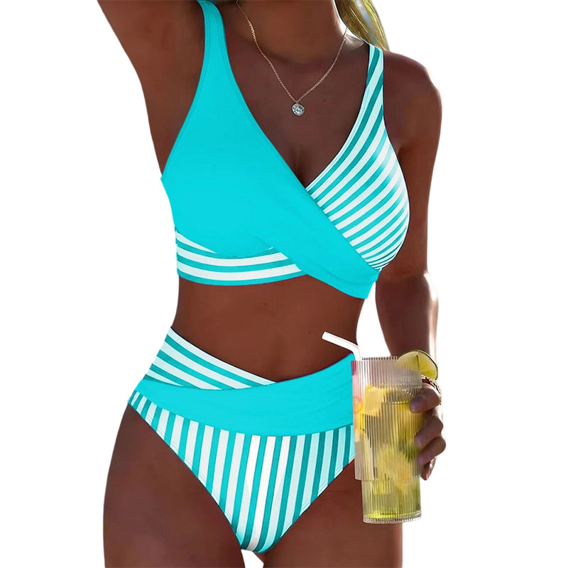 👙 Μαγιό σε χρώμα χρωματικού μπλοκ από S έως 3XL: Κομψά και καλλίγραμμα μαγιό δύο τεμαχίων 🌊